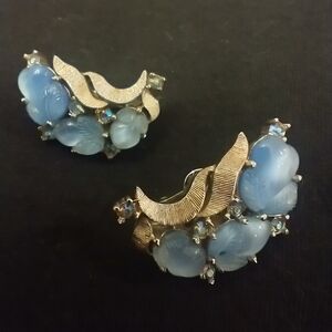 Trifari Alfred Philippe Fruit Salad Silvertone Clip Earrings acorn